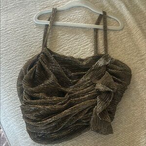 Zara metallic ruffle top